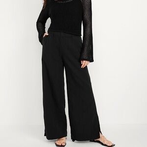 Old Navy Black Gauze Wide-Leg Pants
